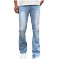 thumbnail image 4 of Penkiiy Pantalon Jeans Coupe Ajustée, Pantalon Jeans Extensible Confortable Coloré à la Mode au Style Plus Jeune pour Hommes, Jeans Skinny Coupe Extensible S Bleu Pâle, 4 of 8