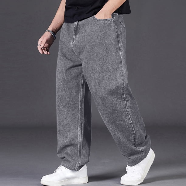Weiqiqre Pants for Men Loose Fit Baggy Jeans Casual Streetwear