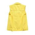 thumbnail image 4 of LUXUR Ladies Vest Lapel Collar Tanks Button Down Coat Comfortable Denim Solid Color Outwear Top Yellow 4XL, 4 of 9