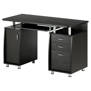 Pemberly Row Engineered Bureau informatique en bois avec stockage en Espresso