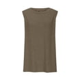 thumbnail image 4 of Débardeurs pour Femmes Zeophrasy Chemise Sans Manches pour Femmes Couleur Unie Col Rond Chemise Décontractée Débardeurs Blouse Sans Manches Excellent Cadeau à Petit Prix Kaki m, 4 of 6