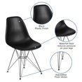 thumbnail image 2 of Chaise en plastique noir de la série Elon avec base chromée, 2 of 9