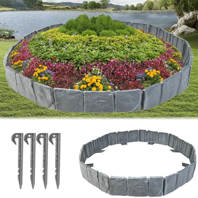 Bgsha Garden Lawn Edging Border With Strong Securing Pegs for Decor Garden Lawn