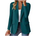 thumbnail image 1 of ManxiVoo Professional Womens Blazer Cardigan Open Front Lightweight Office Wear Versatile Spring Layering Piece L Size Blue, 1 of 6