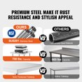 thumbnail image 2 of KFFKFF Food Preparation Table in Stainless Steel, Dimensions 14 x 24 x 34 Inch, Suitable for Commercial Kitchen Use, Comes with 2 Modifiable Undershelves, Robust Prep Table and Metal Work Table, 2 of 9