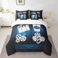 thumbnail image 2 of YST Movie Time Vintage Film Theater Comforter Set, Queen (7 Count), 2 of 5