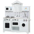 thumbnail image 1 of Qaba Cuisine de Jeu pour Enfants avec Bouton d'Interrupteur et Son, Horloge Intégrée, Blanc, 1 of 10