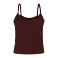 thumbnail image 4 of Women Spaghetti Strap Scoop Neck Ribbed Tank Tops Slim Fitted Cotton Camisole Basic Sleeveless Layering Shirts, 4 of 4
