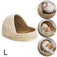 thumbnail image 2 of lionlar Hand-Woven Straw Hamster Nest Cave Kitten Rabbit Bed Cage L 34x23x18cm, 2 of 6