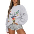 thumbnail image 1 of Chandail à Capuchon de Noël pour Adolescentes Mode de Noël Chandail en Molleton Décontracté à Manches Longues Col Rond Imprimé pour Femmes Hauts Blouse Chandails en Molleton Femmes en Liquidation, 1 of 2