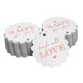 thumbnail image 1 of Inkdotpot Real Rose Gold Foil Made With Love Text Tags Favor Hang Paper Tags 100 Pieces, 1 of 6