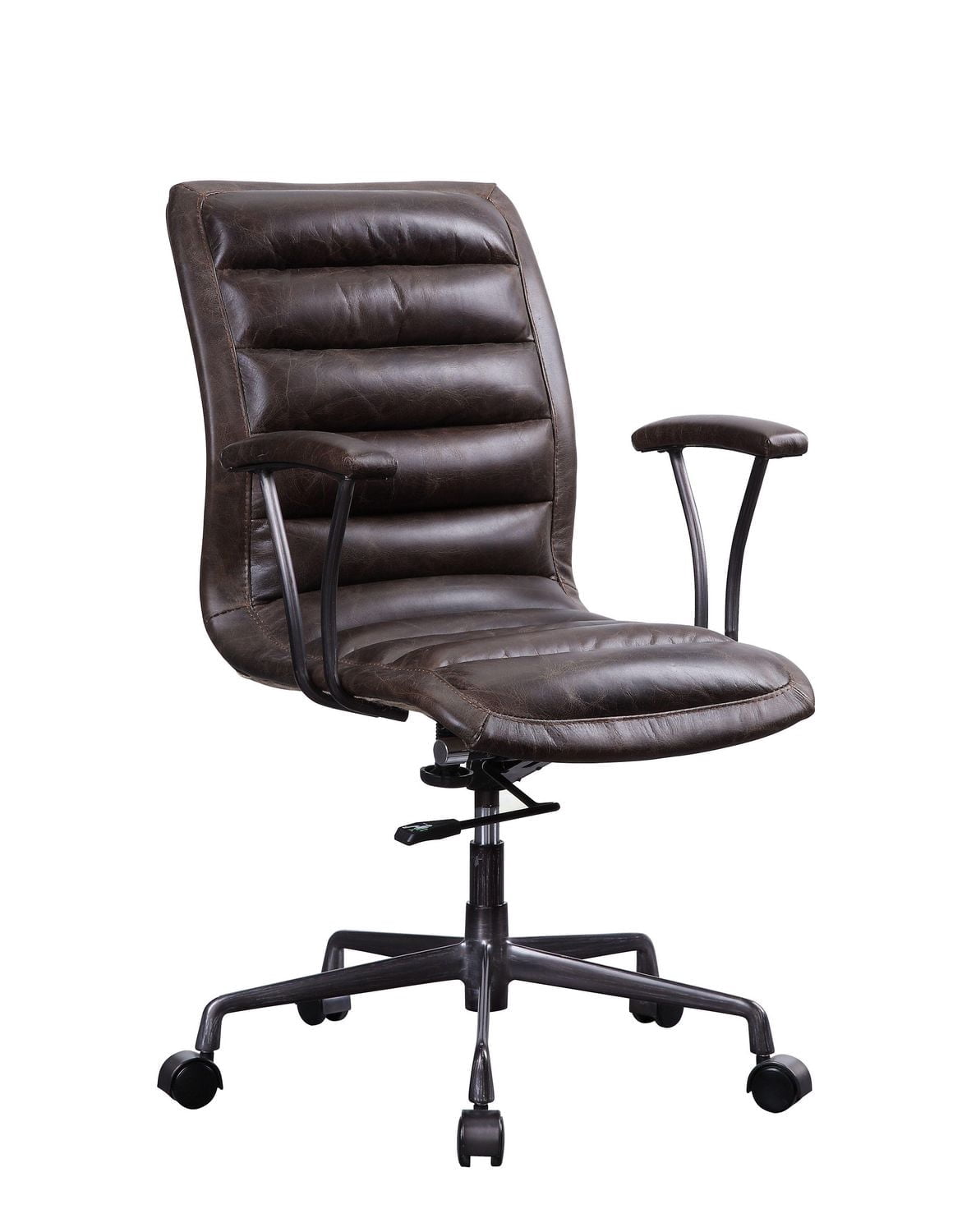 ACME Zooey Executive Office Chair in Distress Chocolate Top Grain Leather