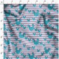 thumbnail image 4 of Soimoi Blue Rayon Fabric Cock & Stripe Print Fabric by the Yard 56 Inch Wide, 4 of 5