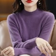 thumbnail image 4 of 2025 Femmes Pur Manches Longues Chauffe-Corps pour Temps Froid Col Rond Doux Chaud Chandail Thermique Tricot Automne, 4 of 6