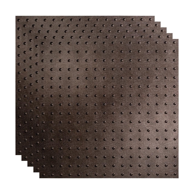 Fasade Miniquattro Vinyl 2ft x 2ft Lay in Ceiling Panel Smoked Pewter 5 Pack