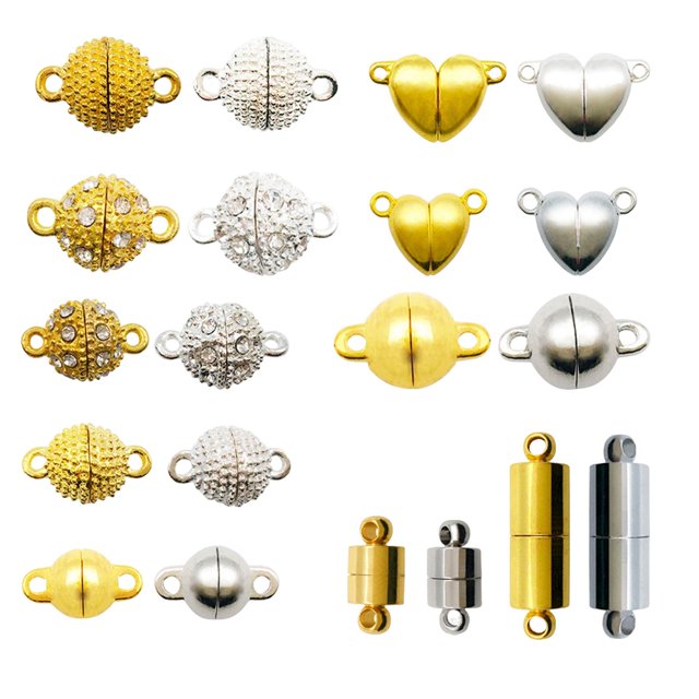 Abbracc 20Pcs Ball Heart Cylinder Shaped Jewelry Clasp Connector Connecting for