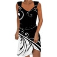 thumbnail image 1 of Penkiiy Robes de Printemps pour Femmes 2024 Décontractées Imprimées Amples Sans Manches Couleur Unie Col Rond Tempérament Élégantes Robes Dos Nu S Multicolore, 1 of 5