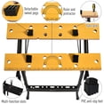 thumbnail image 4 of DURHAND Établi Pliant à Serrage pour Coupe de Bois avec Chevilles Mobiles, 4 of 9