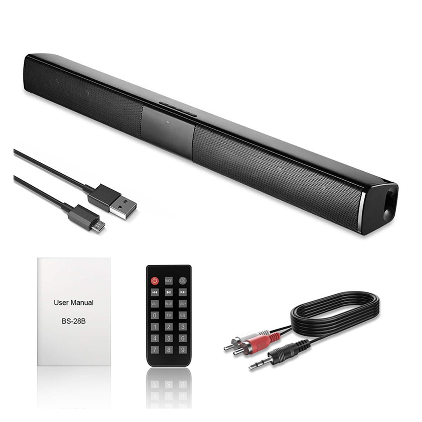 Soundbar, 2.0 Channel Speaker for TV Sound bar Wired & Wireless Bluetooth Speaker with Built-in Batteries, for Indoor Outdoor ,High Sound