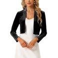 thumbnail image 1 of INSPIRE CHIC Boléros en Velours pour Femmes à Manches Longues, Cardigan Ouvert, Veste Boléro Courte, G Noir, 1 of 6