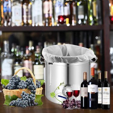 4 Sacs de Brassage - Sac en Maille Réutilisable pour Presse à Vin Cidre Raisin avec Cordon de Serrage 38X42cm