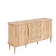 thumbnail image 4 of MODERNLUXE Rattan Sideboard Buffet Cabinet with Storage, Credenza Accent Cabinet with 3 Drawers,Sliding Doors and Adjustable Shelves,Coffee Bar for Kitchen, Living Room,Natural, 4 of 9