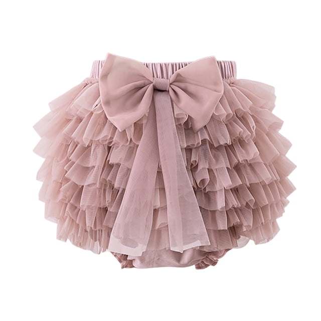 Robes Filles Tutu Été Pompon Couleur Unie Jupe Fesses Robe Fille Beige 12-18