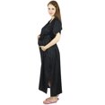 thumbnail image 2 of Bimba Maternity Hospital Kaftan With Belt Rayon Nursing Night Gown| Front & Back Buttons, 2 of 8