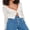 White, variant on Gupgi Crochet Tops for Women Knitted Cover Ups Summer Long Sleeve Hollow Out Button Down Crop Top