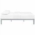 thumbnail image 3 of Modway Corinne Steel Modern Mattress Foundation Full Bed Frame with Wood Slat Support in Gray, 3 of 5
