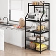 thumbnail image 4 of Rustic Microwave Stand, 5-Tier Storage Rack with Adjustable Feet and Anti-Tip Kit, Engineered Wood, Rustic Gray/Rustic Black, 4 of 9