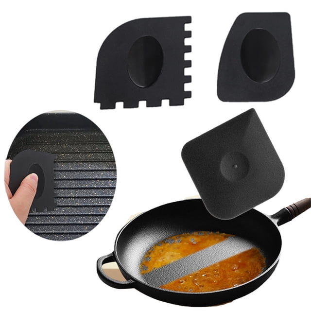 LSLJS Plastic Pan Bottom Cleaning Scraper High Temperature Scraper Pan Washing Frying Pan Dishes Non Stick Pan Cleaning Scraper Oil Spatula, Home Kitchen Gadgets Accessories