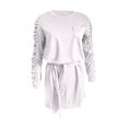 thumbnail image 4 of CEHVOM Mode Femmes Automne Uni Ceinture Manches Longues Translucide Col Rond Mini Robe, 4 of 6