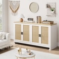 thumbnail image 4 of GloryStar Buffet Cabinet,Rattan Accent Storage Cabinet with 4 Doors and Shelf Entryway Home Decor, 4 of 8
