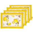 thumbnail image 1 of Vargottam Napperons - Napperon pour Table à Manger, Ensemble de 4 - Serviette en Coton Imprimée et Réversible - Napperons d'Intérieur pour Table de Maison et de Cuisine - Citron (Jaune), 1 of 5