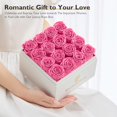 thumbnail image 3 of Eterfield Fleurs Éternelles Fleurs Préservées pour Livraison Roses Réelles Qui Dont la Durée Plus d'Un An Cadeaux pour Elle Fête des Mères Saint-Valentin (Boîte Carrée Blanche, 16 Roses), 3 of 5