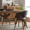 thumbnail image 2 of Bouclair Black Faux Leather and Walnut Chair, 2 of 7