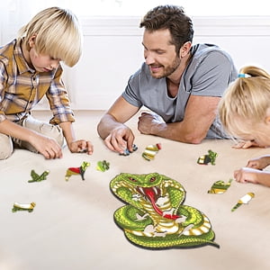 EGNMCR Adultes et enfants Educational Holiday Gift Snake-formed Wooden Puzzle Puzzles Cadeaux d'anniversaire pour les enfants