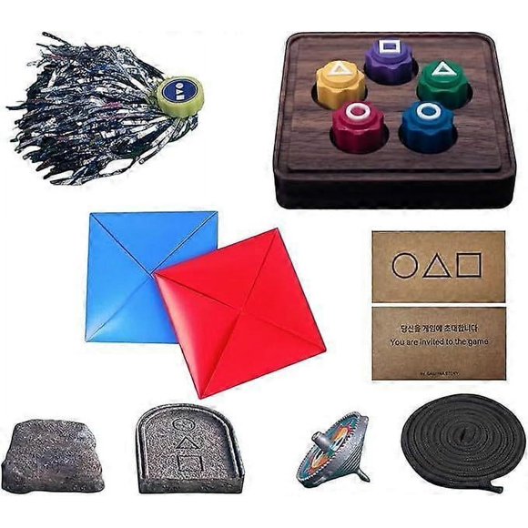 Korean Traditional Play Game, Gonggi Jack Stone Pebbles Set with Round Case, Stone Catching Game Kit