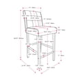 thumbnail image 2 of CorLiving Leila Fabric Upholstered Indoor Counter Height Barstool with Wood Legs and Metal Foot Rest, Charcoal Brown (Sold Individually), 2 of 8