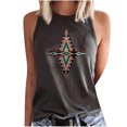 thumbnail image 1 of Birdeem Fashion Women Printing Round-Neck Sleeveless Block Shirts Tunic Tee Tops, 1 of 1
