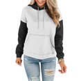 thumbnail image 4 of MeetoTime Women's Color Block Hoodie Fall Fleece Long Sleeve Crew Neck Oversized Hooded Sweatshirt Pullover Tops, 4 of 6