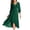 Green, variant on Cocktail Dresses for Women Wedding Guest Chiffon Zipper Pleated A-Line Mid Length Wedding Dress with Long Sleeve And V-Neck Dress