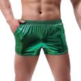 thumbnail image 2 of YUGYXL Mens Cotton Shorts Fashion Shiny Sparkly Rave Outfit Party Shorts with Pockets Green L, 2 of 5