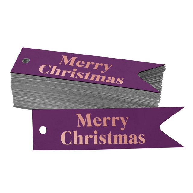 Inkdotpot Pack Of 100 Merry Christmas Favor Paper Tags Craft Real Rose Gold Foil Hang Tags