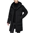 thumbnail image 1 of Pisexur Mens Winter Jacket Men's Solid Color Drawstring Button Pocket Zipper Long Sleeved Hooded Algondon Jacket Mens Puffer Jacket Winter Coats for Men Plus Size Jackets, 1 of 8