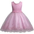thumbnail image 4 of Robes Rayées Tenue d'Anniversaire Bébé Fille Enfants Dentelle Dentelle Mariage Fête Robe Longue Formelle, 4 of 4