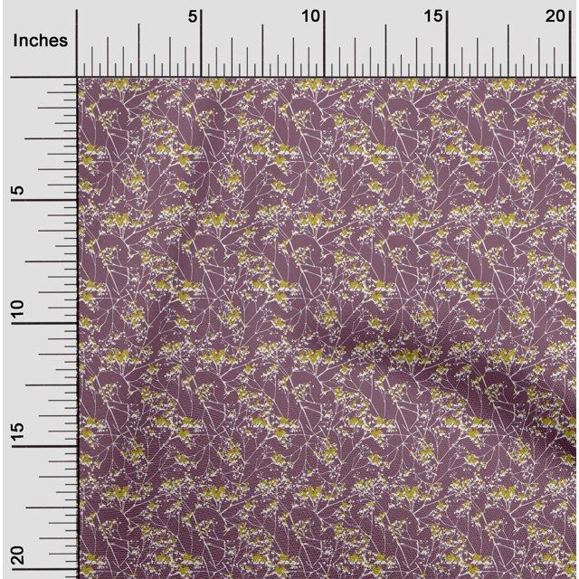 oneOone Organic Cotton Poplin Twill Fabric Floral Texture Print Sewing Fabric BTY 42 Inch Wide