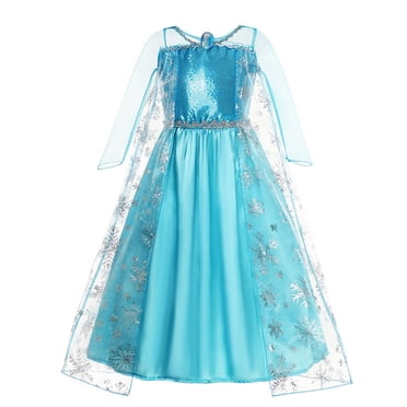 HAWEE Filles Princess Costume Reine des Neiges Costume de Fête Cosplay Déguisement