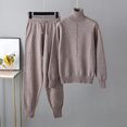 thumbnail image 1 of Mode Femmes Hiver Tricoté Manches Longues Pantalon Chemise Décontractée Ensemble Deux Pièces, 1 of 1